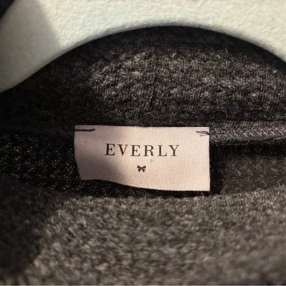 Everly Charcoal Mock Neck Sweater Dress - Picture 2 of 12